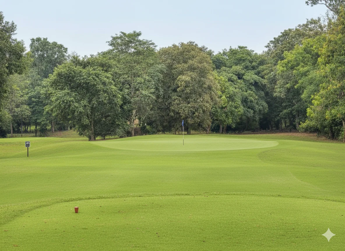 Golf course with mountain views